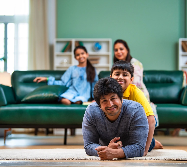 Happy family at home